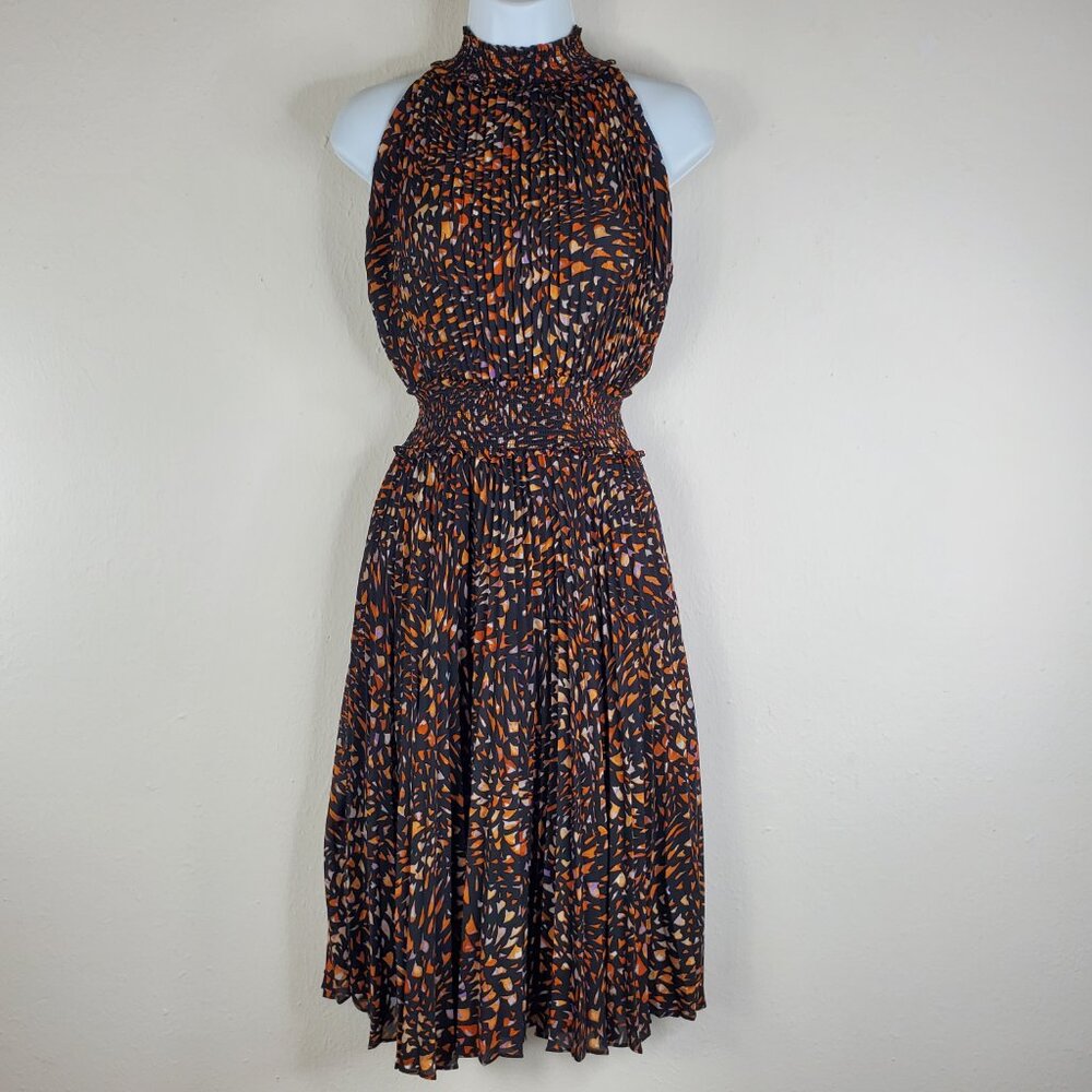 Nanette Lepore Sleeveless Elastic Waist Accordion Pleat Dress Size 2 Fit & Flare